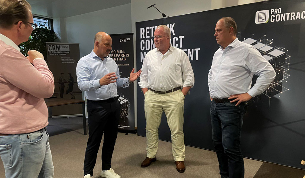 Orbis zu Besuch bei CRMFIRST - v.l.n.r.: Dominik Bouterweck, Andreas Schulz, Henning Sittel und Thorsten Thiede